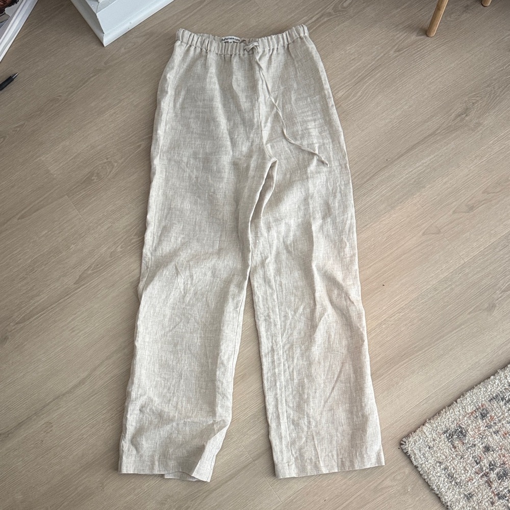 Reformation Linen Drawstring Trousers - Natural